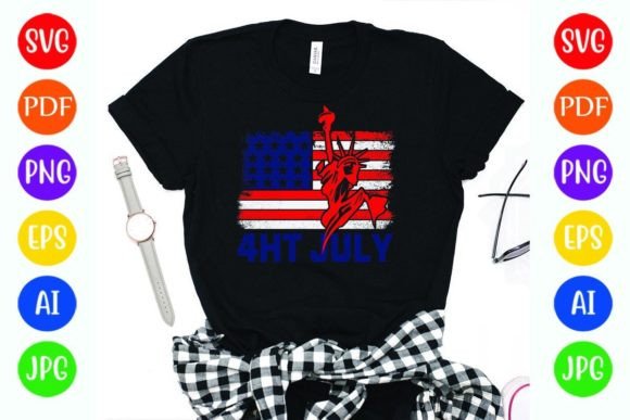 4th July American Flag: Graphics for T-Shirt Designs