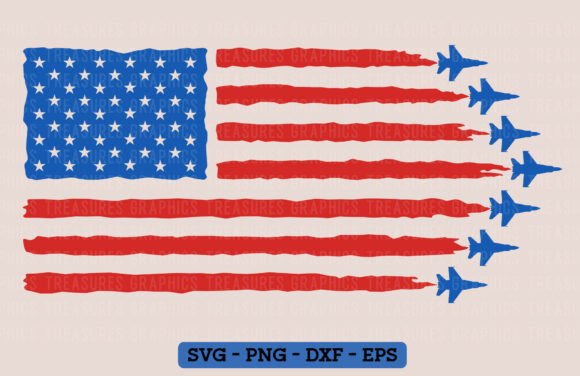 4th of July Flag Jets: Graphics for T-Shirt Designs