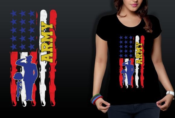 American Army Flag Graphics for Bold T-Shirt Designs