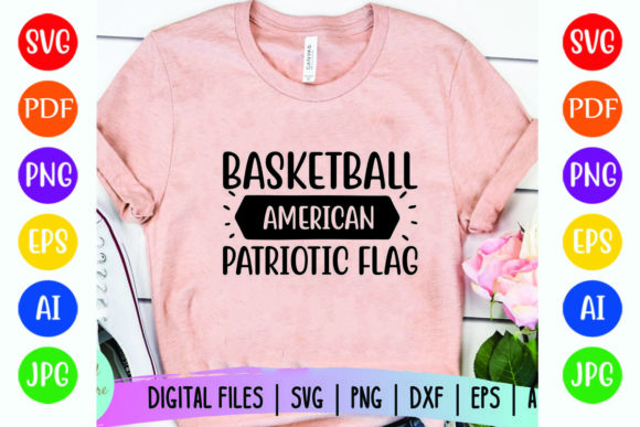 Basketball American Patriotic Flag: Graphics & T-Shirt Designs