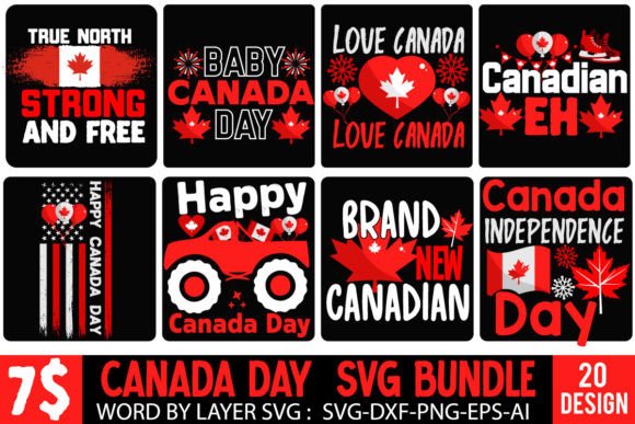 Canada Day SVG Bundle: Graphics for T-Shirt Designs