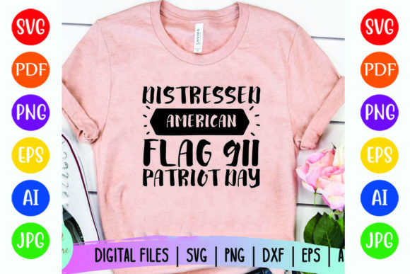 Distressed 911 Flag Graphics for T-Shirt Designs