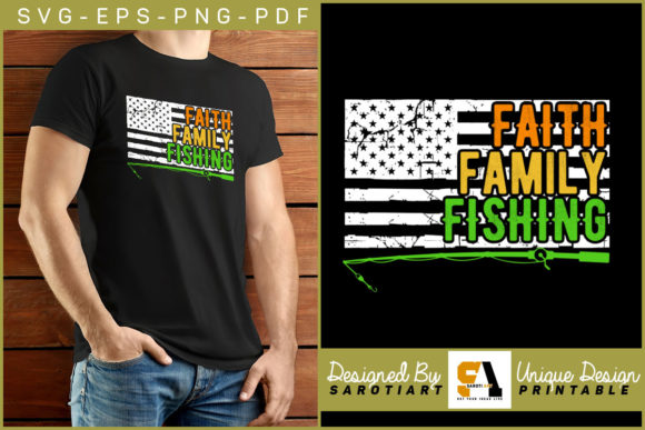 Faith Family Fishing Graphics for Crafts & Design