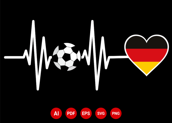 Germany Flag Heartbeat Graphics for T-Shirt Designs
