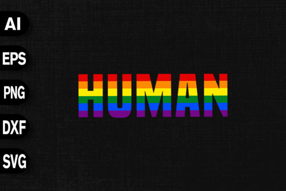 HUMAN LGBT Flag Pride: Graphics for T-Shirt Designs