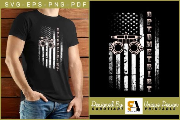 Optometry USA Flag Design for Crafts & Graphics