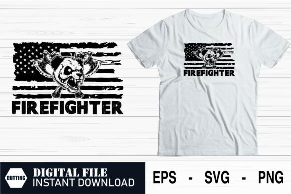 Patriotic Firefighter Hero Graphics for T-Shirt Designs
