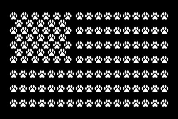 Paw Prints & Flag: Graphics for T-Shirt Designs