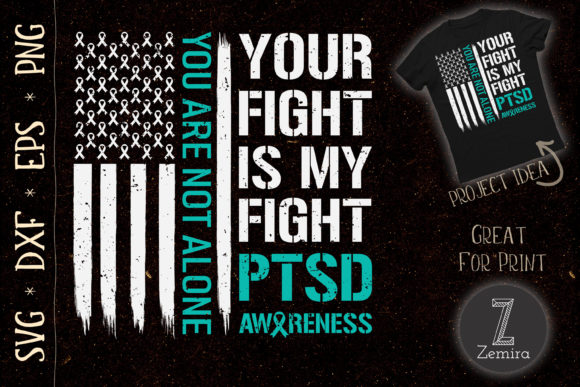 PTSD Awareness American Flag Veteran Graphics for T-Shirt Designs