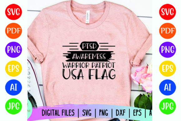PTSD Warrior Flag: Graphics for T-Shirt Designs