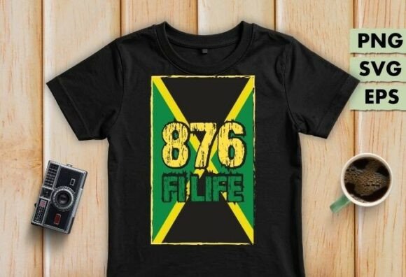Review: 876 Fi Life Jamaica Flag Area Code for Embroidery