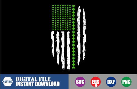 St. Patrick's Day Shamrock Flag: Graphics for T-Shirt Designs